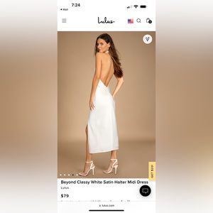 Lulus beyond classy satin halter dress